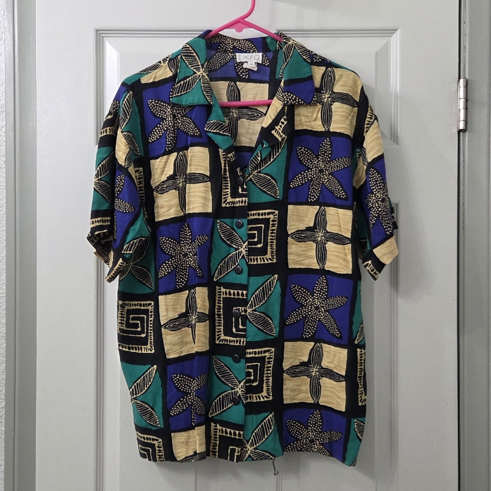 Geometric Women's Button Down Shirt